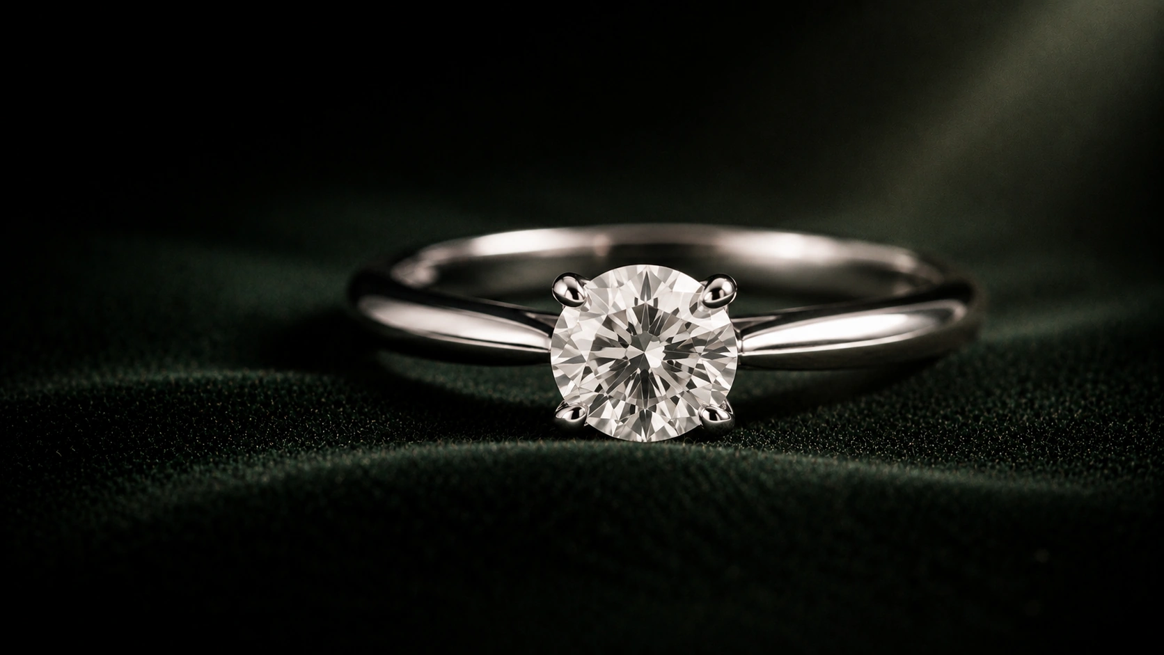 1 carat lab-grown solitaire diamond ring in 14k white gold